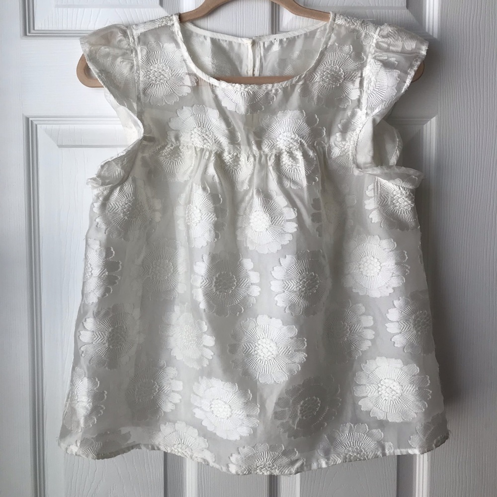 Zara White Daisy Top